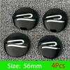 For Car R Emblem Wheel Center Hub Cap Sticker Accessories Volkswagen VW R-line GTI Polo Golf Touareg Passat Magotan Tiguan Jetta ZOPQR1