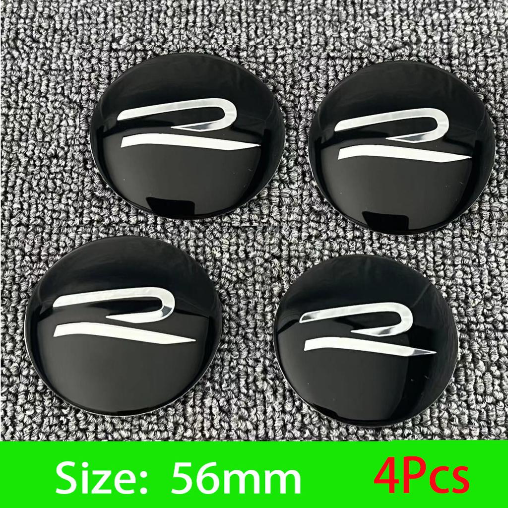 For Car R Emblem Wheel Center Hub Cap Sticker Accessories Volkswagen VW R-line GTI Polo Golf Touareg Passat Magotan Tiguan Jetta ZOPQR1