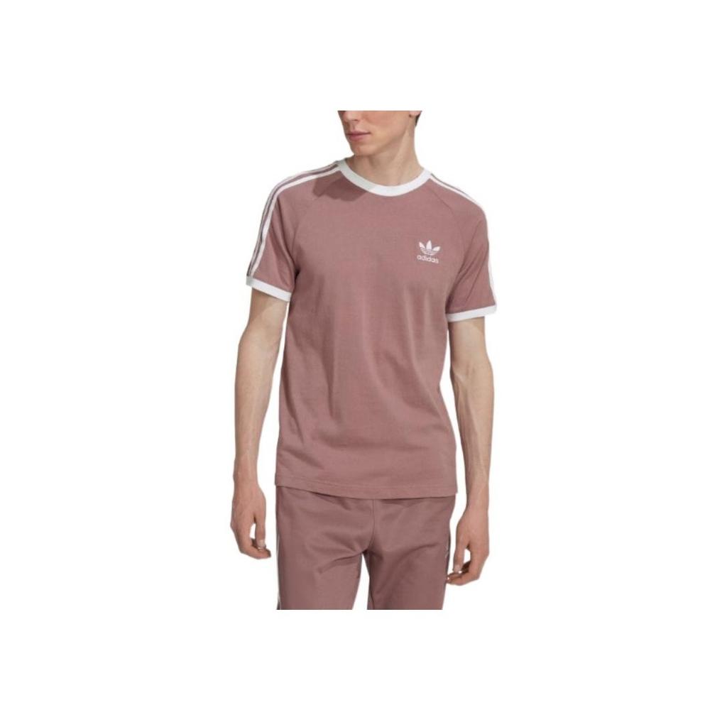 Adidas Originals Trefoil Logo Striped Short Sleeve T-Shirt Men Tops Dirty-Pink HM9326