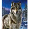 5D diamantová malba Vlčí měsíc Kulaté diamantové vyšívání Křížkový steh Mozaika vlastní kamínky