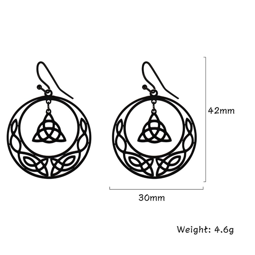 My Shape Hoop Gothic Earrings Stainless Steel Big Earring Dangle Earrings Irish Knot Women Gold Color Pendientes Gothic Jewelry