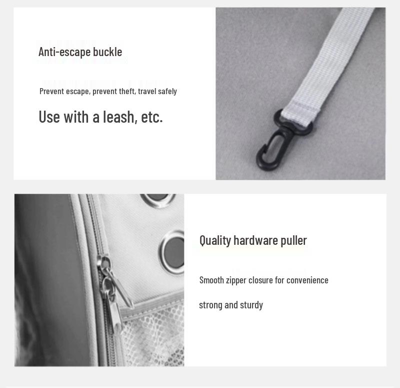 Plecak na kapsułę kosmiczną dla zwierząt: Duża pojemność, oddychający transporter dla kota i małego psa z paskiem na klatkę piersiową i podwójnymi paskami na ramię.