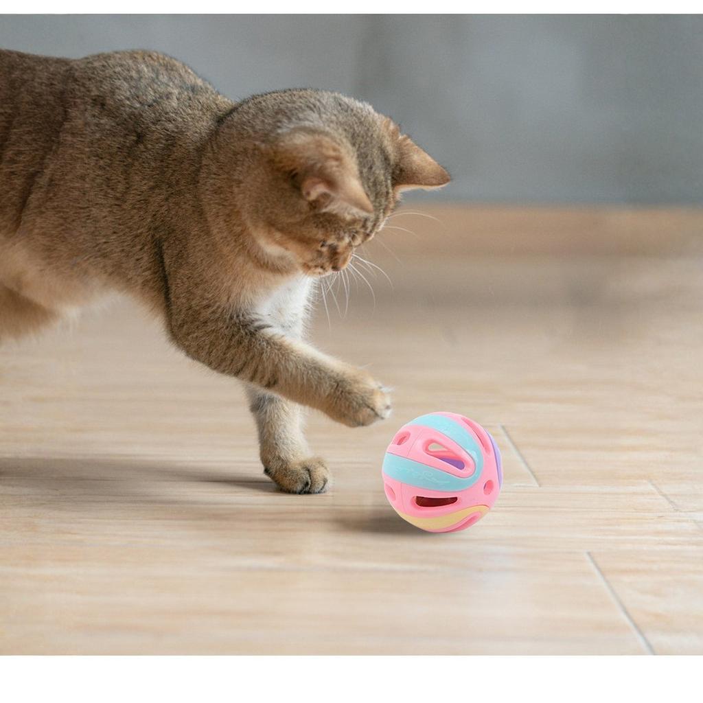 Pet Bell Ball Pet Toy Colored Ball 8cm 4cm Colored Bell Ball Set and Dog Universal Resistant Interaction