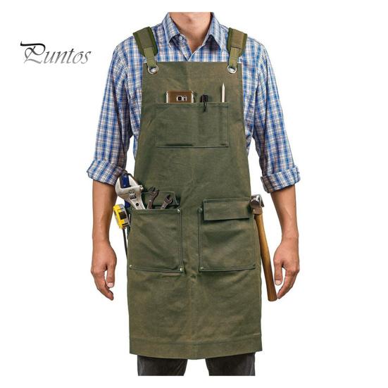 

Полотняний фартух Нафтостійкий кухонний фартух для чоловіків, жінок, дорослих, модний кавовий фартух з кишенями для ресторану, домашньої кухні, готелю