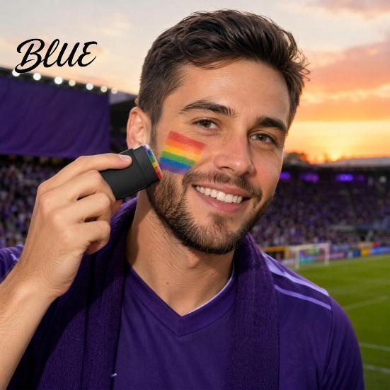 Kids Safe Face Paint 2Pcs Rainbow Stick 6 Color Painting Crayons for Adults Stick Washable Party Body Halloween Sports Games Festivals,