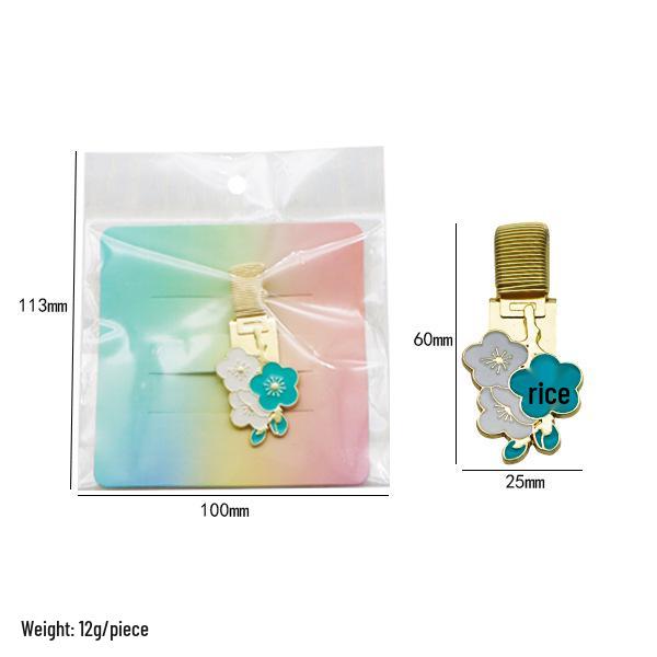 

Cherry Blossom Zinc Alloy Pen Clip - Portable Metal Stationery Accessory for Notebooks