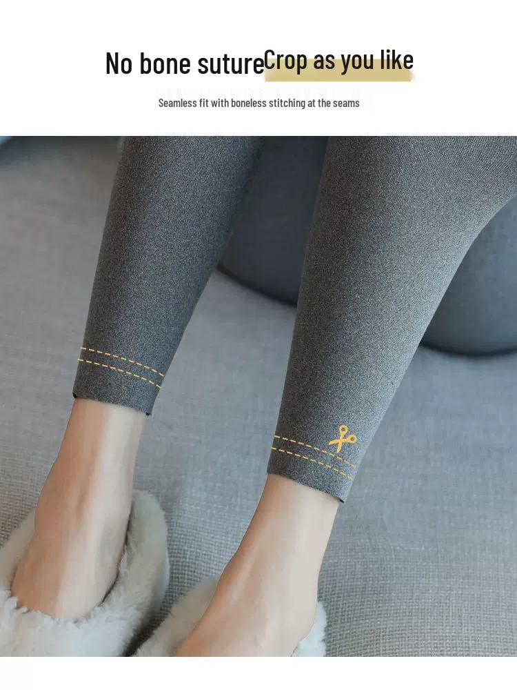 Women's Seamless Slim Fit Fleece Trousers - Spring/Autumn plus Velvet Warm Base Layer Pants