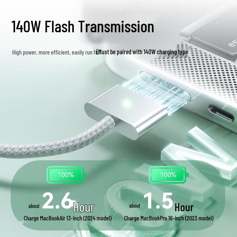 Magsafe 3 Type-C to T-Head Charging Cable for MacBook