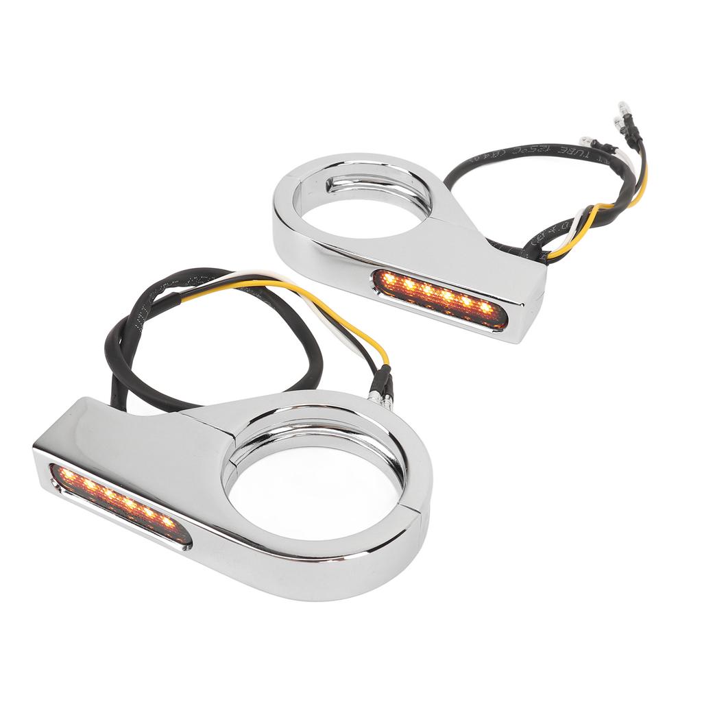 Front Fork LED Turn Signal Light High Brightness Stability Fork Clamp Indicators Lights for 41MM Fork
