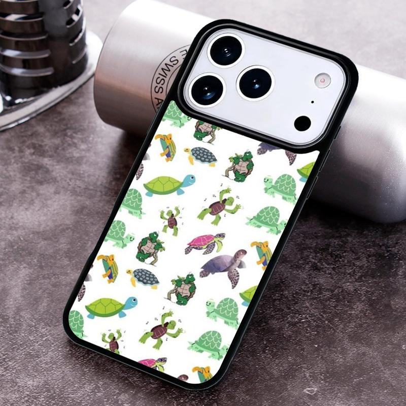 Cute Cartoon Turtles Phone Case For iPhone 17 16 15 14 13 12 11 Pro Max Plus 17Air Soft Silicone Cover