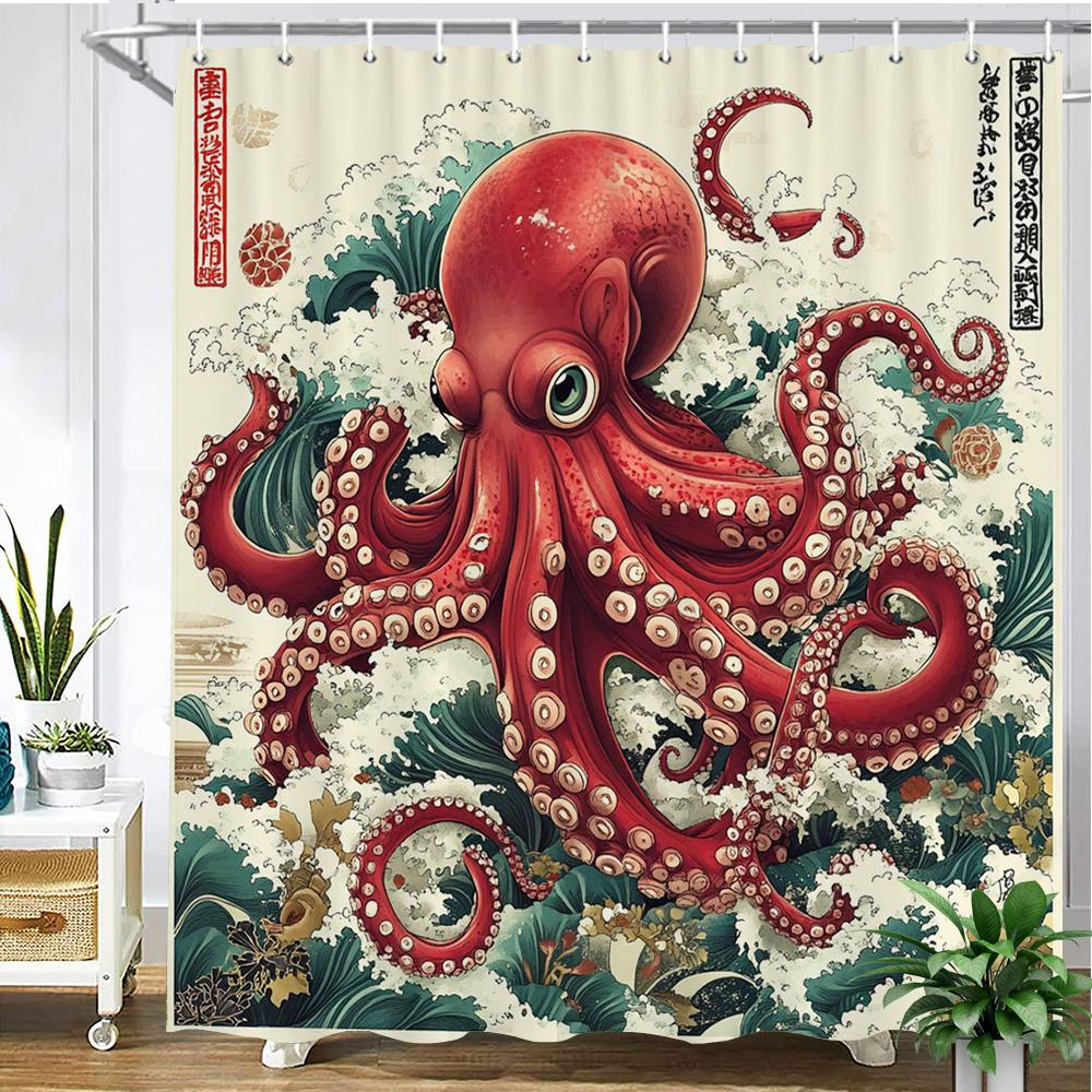 Lovely Dogs And Cats Printed Fabric Shower Curtain Bathroom Curtain,Garden Flower Animals Home Decoration Curtain With Hooks