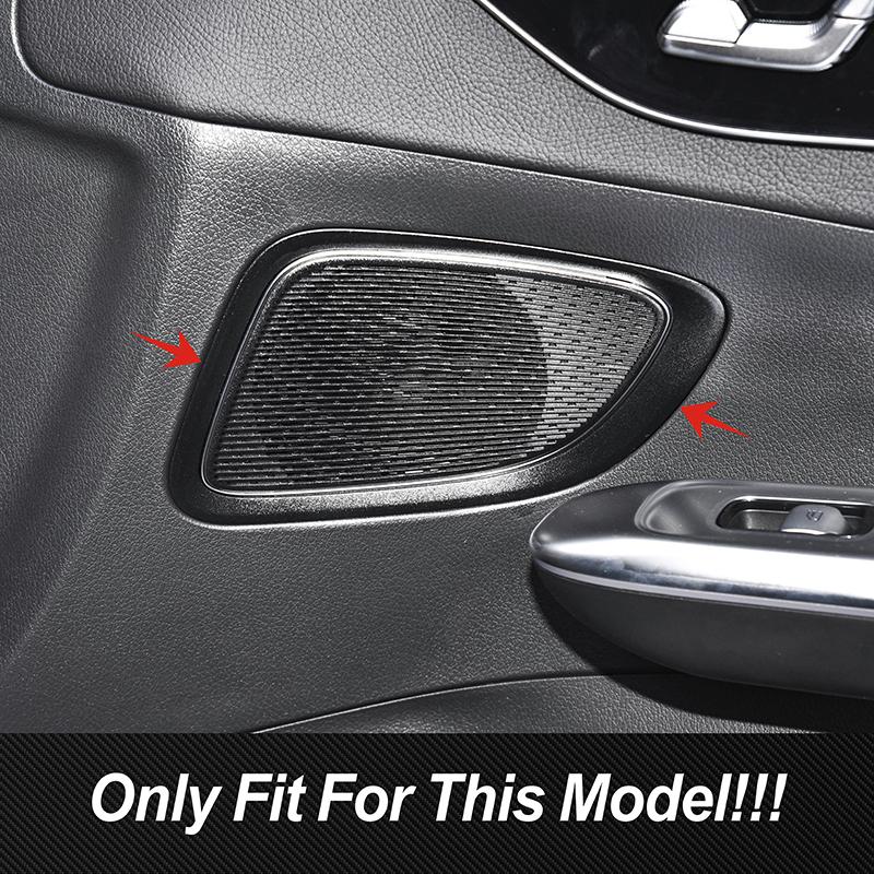 Car Accessories Inner Door Stereo Audio Speaker Panel Frame Stickers Carbon Fiber Trim For Mercedes Benz C Class W206
