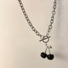 Black Cherry Necklace Female Tide Ins Hip-hop Titanium Clavicle Chain Cold Wind Accessories Choker