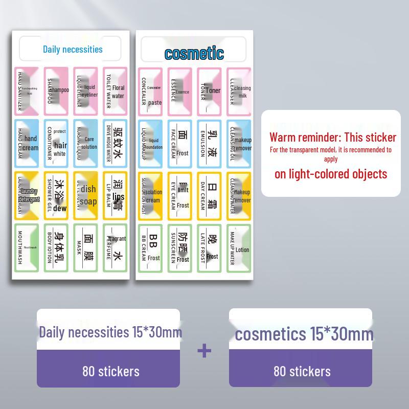Waterproof Transparent Adhesive Name Stickers - Colorful and Self-Adhesive Labels