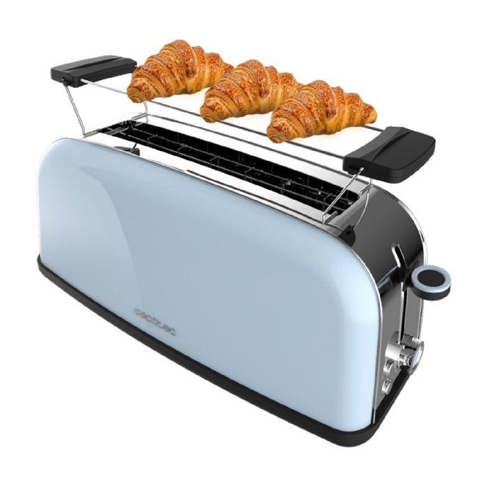 Cecotec Vertical Toaster 1 Long Slot Toastin' Time 850 Blue Long. 850 W, 2 Slices of Bread, 3.8 Cm Wide Slot