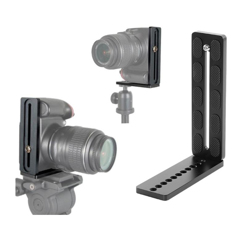 L Shape Camera Quick Release Plate Aluminum Tripod Mount Vertical Grip Holder