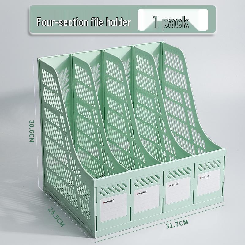 Desktop Four-Compartment File Organizer & Pen Holder with A4 Storage Box