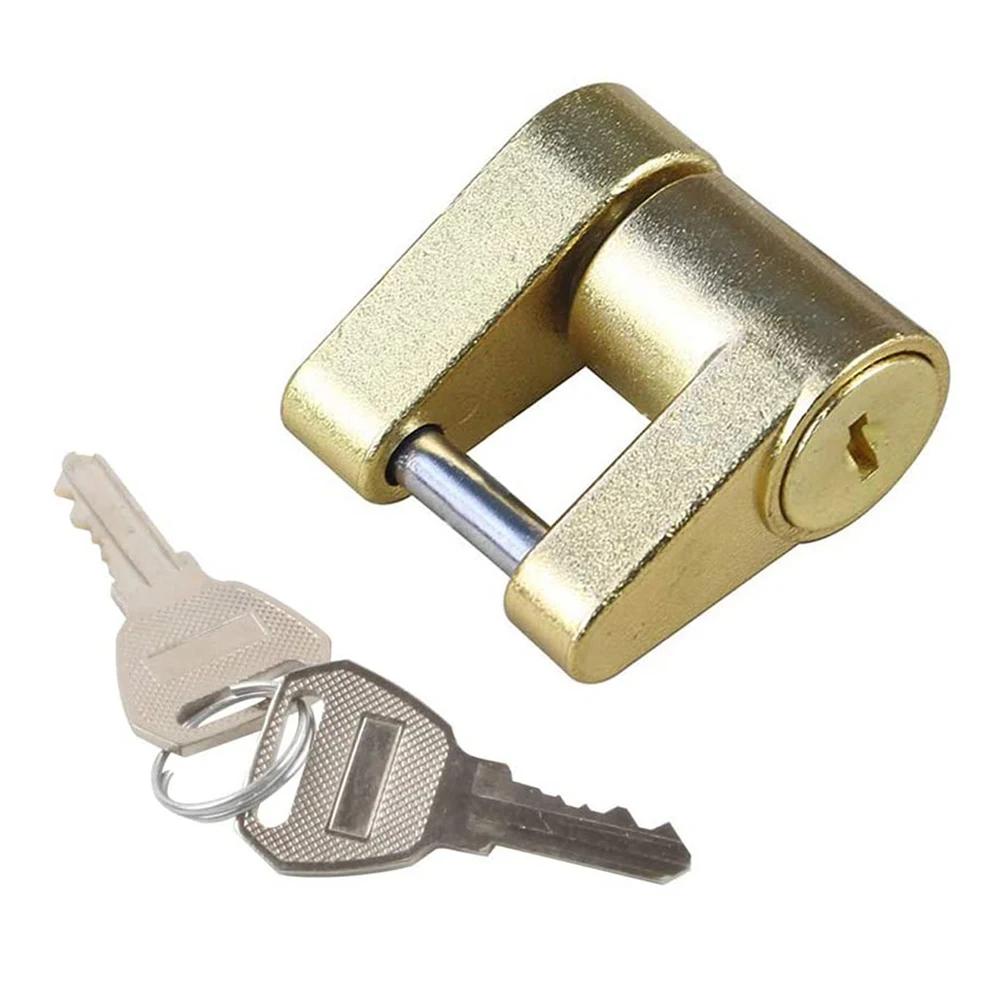 1/4 Inch Rust-resistance Anti-theft Trailer Hitch Lock Trailer Coupler Padlock Hook Lock Tongue Locks Hitch Security Protector золотой