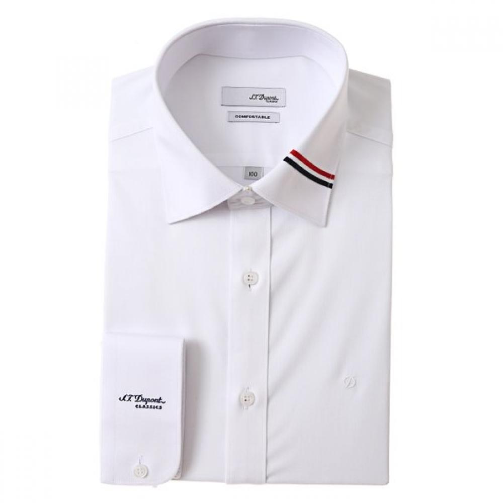 S.t. Dupont Long Sleeve Slim Fit Signature Collar White Shirt Se5fm22ls932swh 95