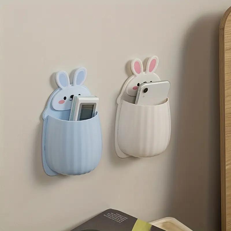 1PCS Cartoon Rabbit Storage Rack Dormitory Bathroom Makeup Tool Organizer Toothbrush Bedside Wall Mounted Storage Box
