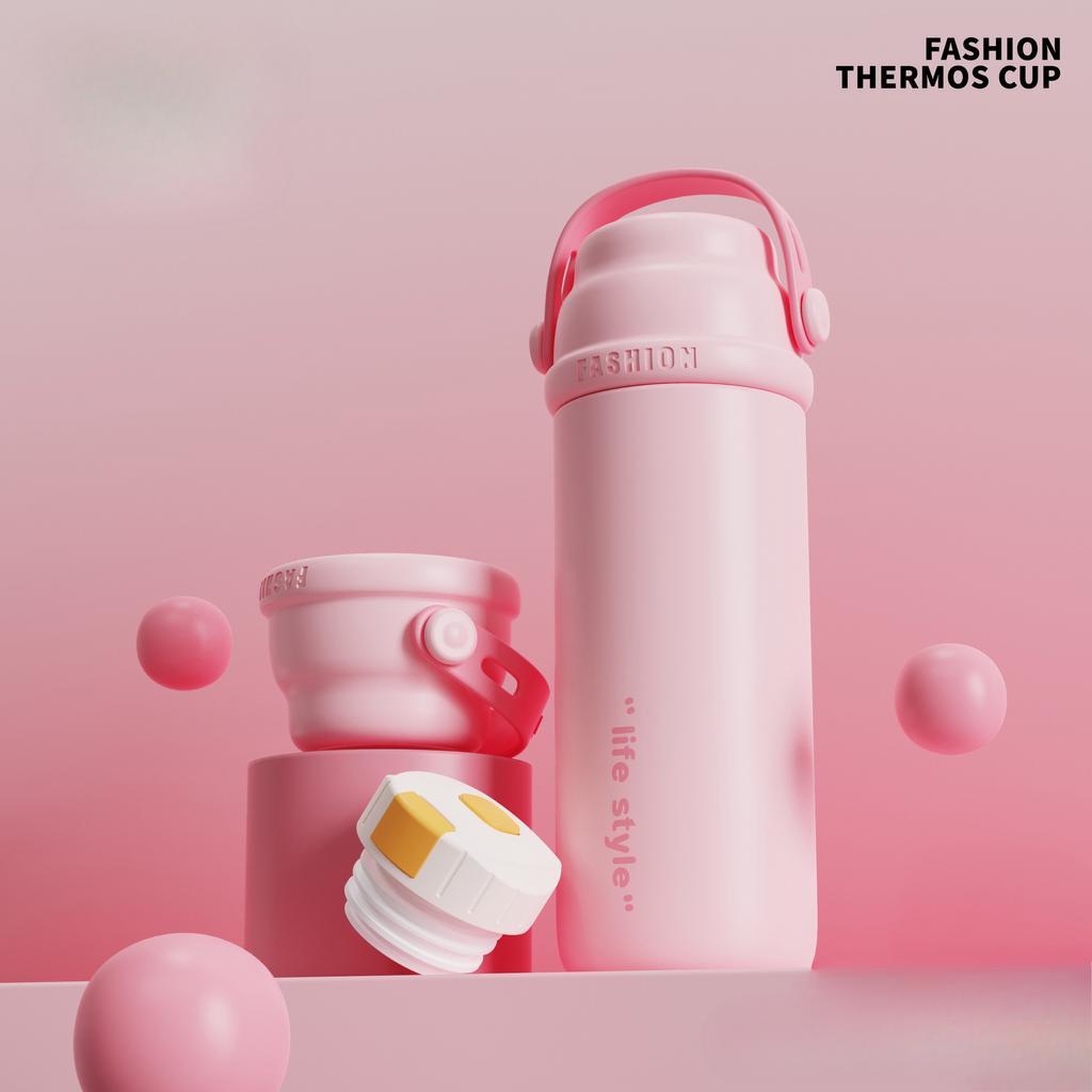 Nou termos din oțel inoxidabil de înaltă calitate, cu aspect înalt, termos vid, ceașcă de ceai de mare capacitate, ceașcă de cadou portabilă