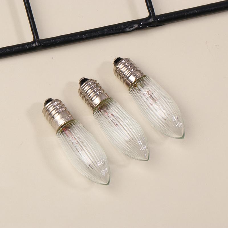 10Pcs Led Filament Bulb E10 Warm White Edison Retro Candle Light Blubs Glass Bulbs Tapered Candles Replacement Bulbs