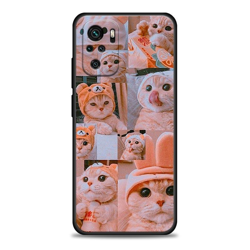 Funny Cute Cat Line Art Phone Case For Xiaomi Redmi Note 11 10 9 8 Pro 9S 8A 10S 11S Soft Cover For Redmi Note 8Pro 10Pro Fundas