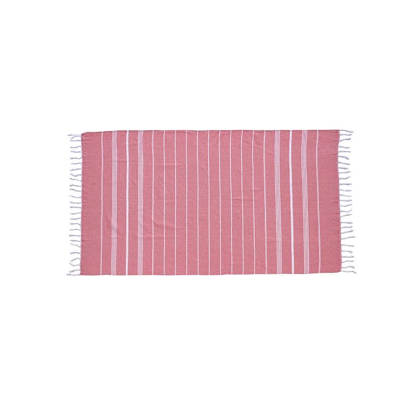 Turkish Bath Towel: Striped Beach Shawl with Tassels