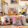 Abstract Plants Flowers Cushion Cover Premium Comfort Reversible Pillow Cove -Two In One Design for Any Room & Car Interior
