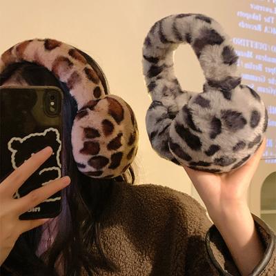 Leopard Earmuffs Winter Women Kids Soft Thickened Ears Warm Y2k Women Ears Cover Protection Cycling Earbags Accessories