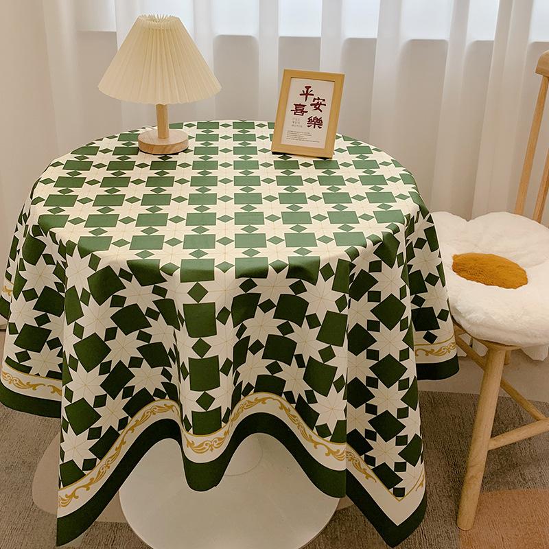 Chessboard Plaid Tablecloth Girl Heart Light Luxury High Sense Coffee Table Cover Student Dormitory Desk Makeup Tablecloth