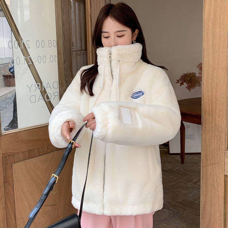 Women s Winter New Spliced Stand-up Collar Zipper Pocket Fashion Solid Color Loose Versatile Casual Long-sleeved Jacket S