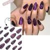 Katzenauge Press-On-Nagel Französische Spitze Falscher Nagel Klebt auf Nagel Schmetterlingsdesigns Künstlicher Nagel Acrylnagel Aufkleb-Nagel
