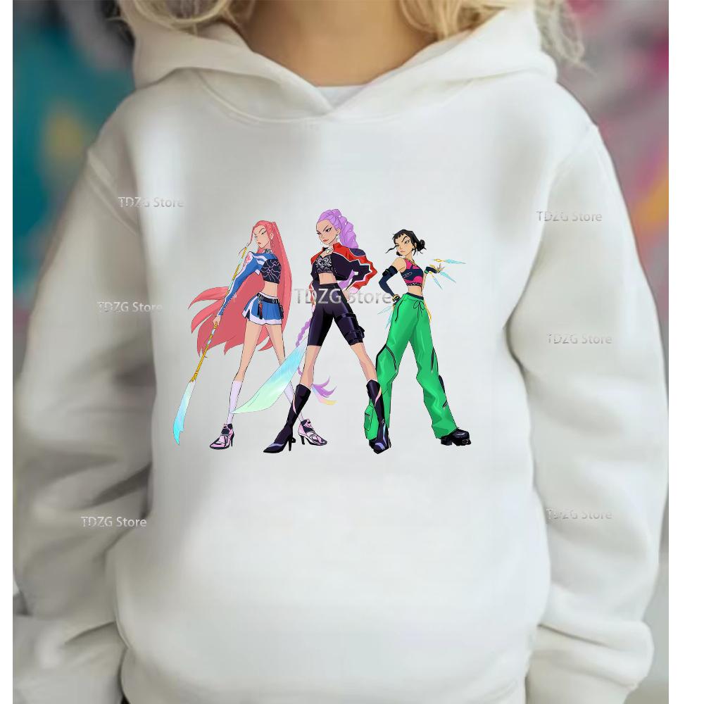 Hoodies & Sweatshirts (kids unisex) Fashion Minimalist Girl Group KPop Demon Hunter Print Boy Girl Fleece Pullover Hoodie Children Clothing