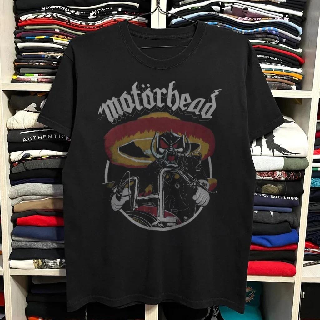 MOTORHEAD 80'S Biker Heavy Metal Music Black T-shirt Size S-