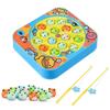 Kids Magnetic Fishing Toys Electric Rotating Fishing Play Game Musical Fish Plate Set Outdoor Sports Toys for Children
