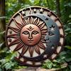 Vintage Boho Sun Moon Stars Metal Wall Poster for Living Room