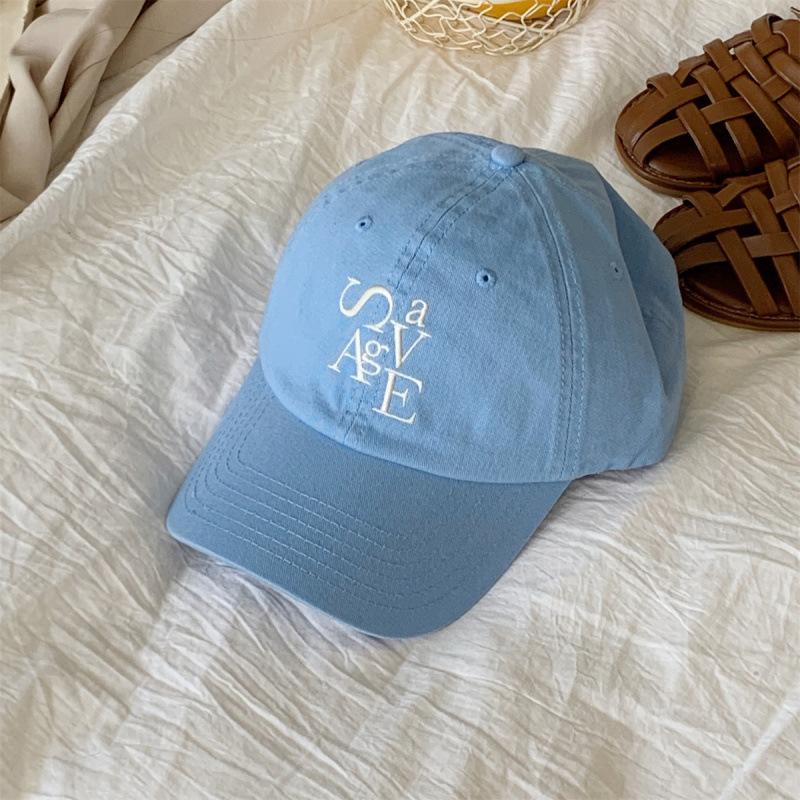 Korean Version of Soft Top Letter Embroidered Baseball Cap for Women New Age Reducing Face Reducing Versatile Sun Visible Casual Baseball Cap for Men
