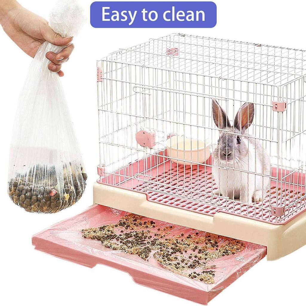 100 Pcs Disposable Cage Liner, Clear Plastic Bunny Cage Liner Bag Universal Toilet Film For Bunny Guinea