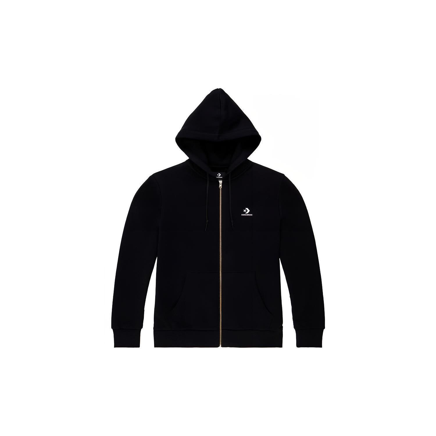 Converse Embroidered Star Chevron Full-Zip Hoodie Asia Sizing  Black  Men s 10019922-A01 M
