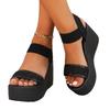 34-43 Plus Size Shoes for Women Summer Fashion Women Platform Wedges Non-slip Peep Toe Black Sandals Casual Women Footwear