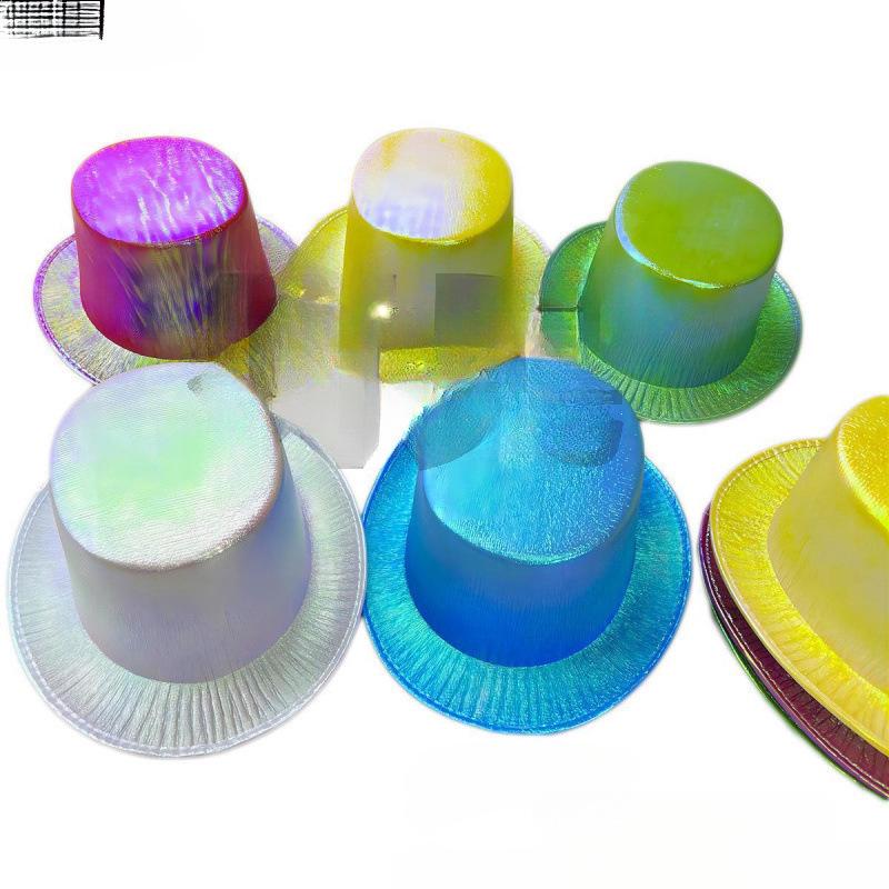 Elegant Green & Black Top Hat with Gold Powder for Adults & Kids, Unisex Magician & Jazz Style.