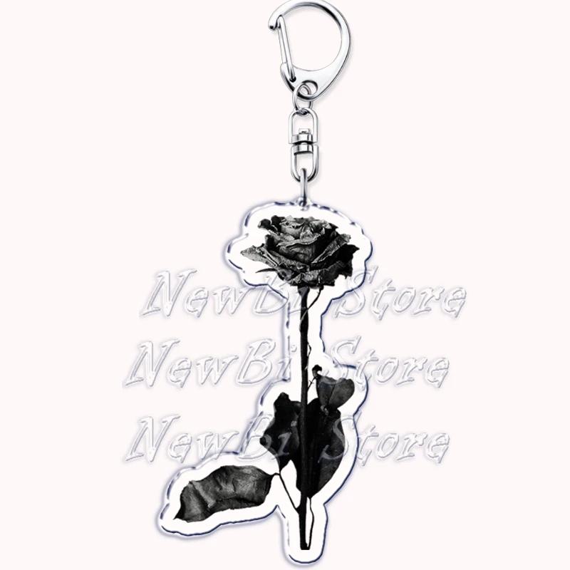Romantic Pink Rose Flower Keychains Sunflower Red Love Keyring for Accessories Bag Key Chain Ring Jewelry Lovers Friends Gift