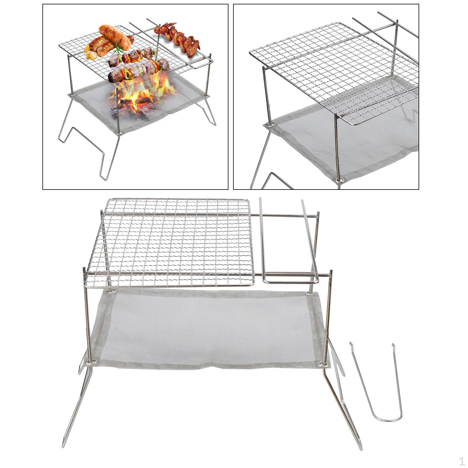 

Grill Barbecue Foldable Small Stainless Steel per bbq Camping Tabletop for Outdoor Style2
