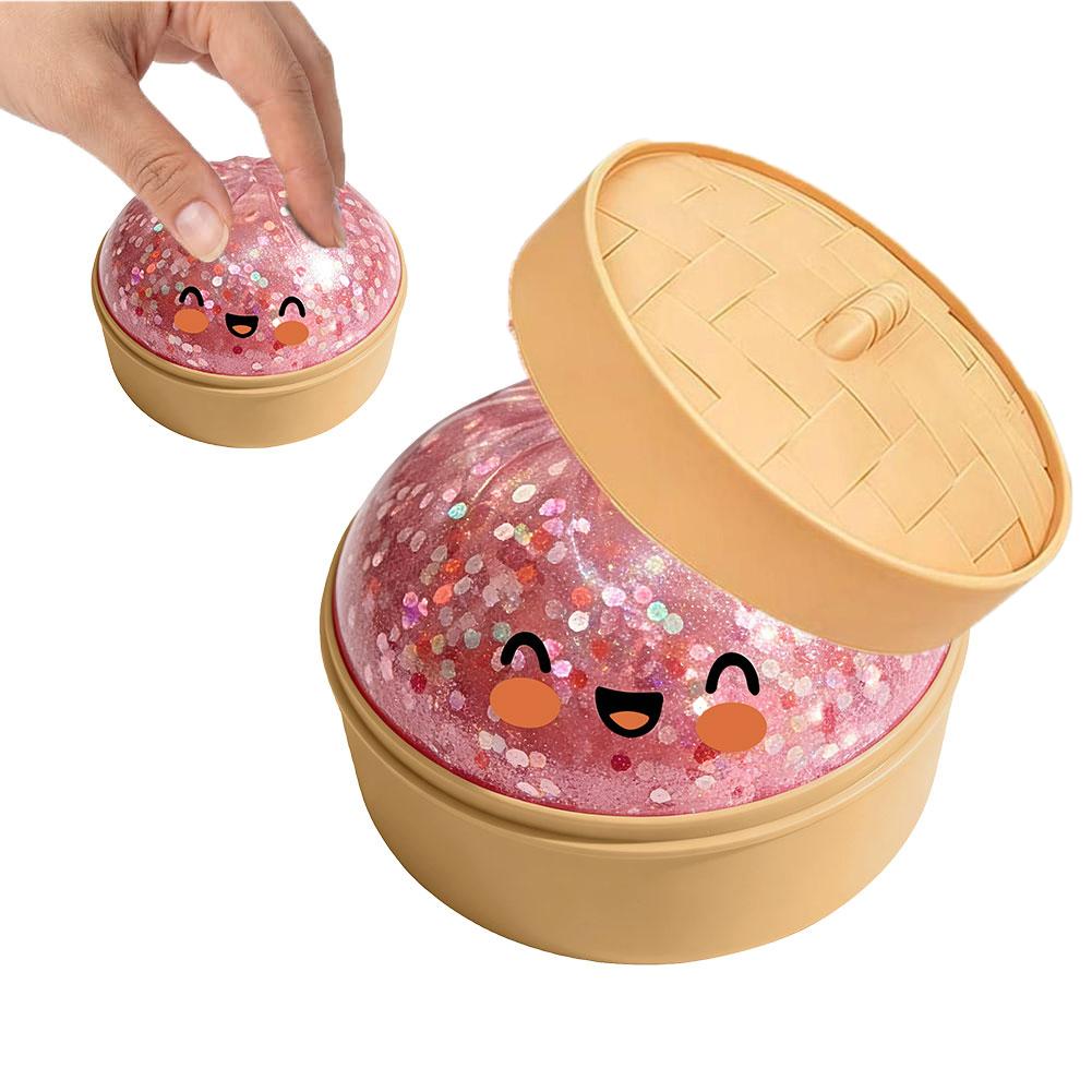 Baozi Stress-Relieving Toy Colorful Realistic Giant Steamed Bun Squeezable Toy Reusable Low Rebound Decompression Toy Home Decor