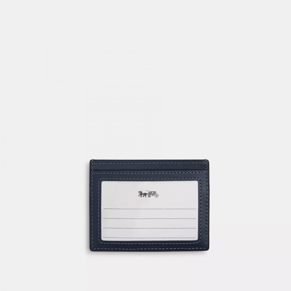Coach Slim Id Card Case With Quilting Gold Indigo
