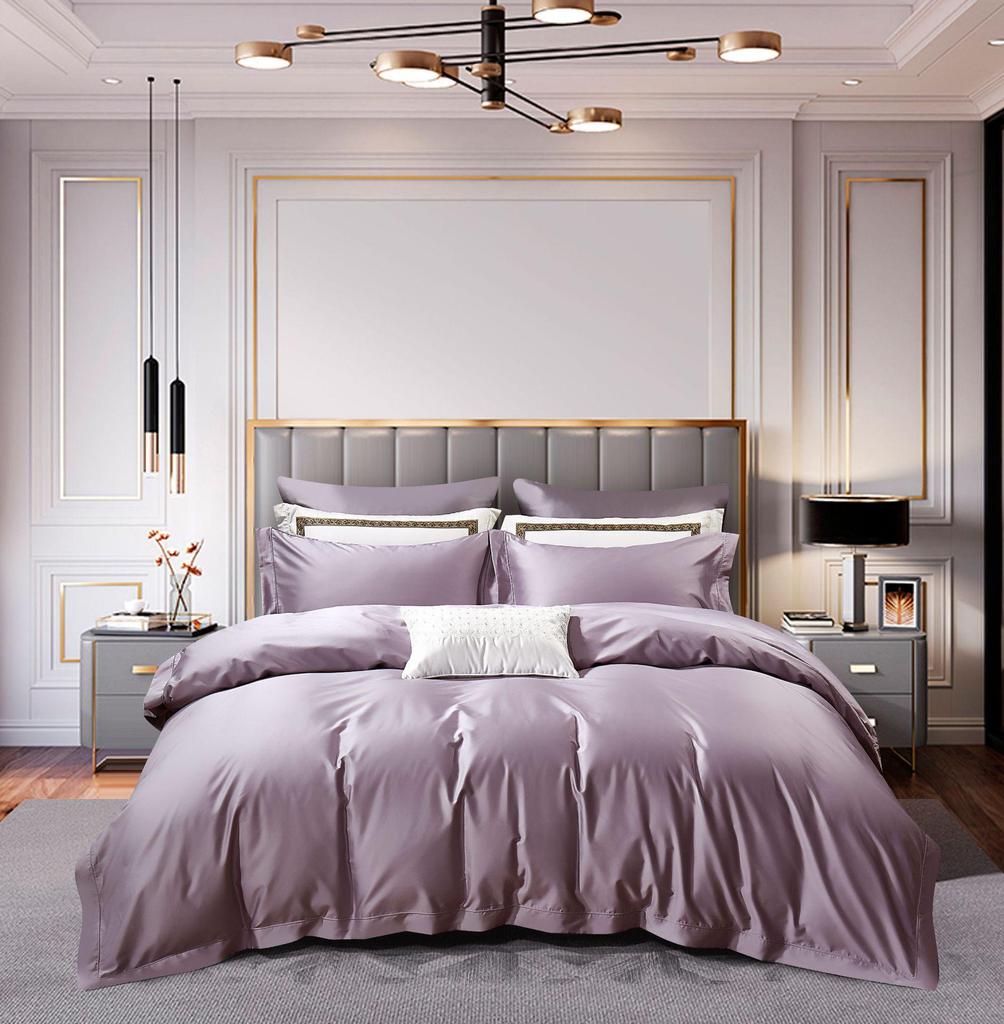 50S Pure Cotton Sateen Solid Color Brocade Fabric Duvet Cover & Bed Sheet Hotel Collection