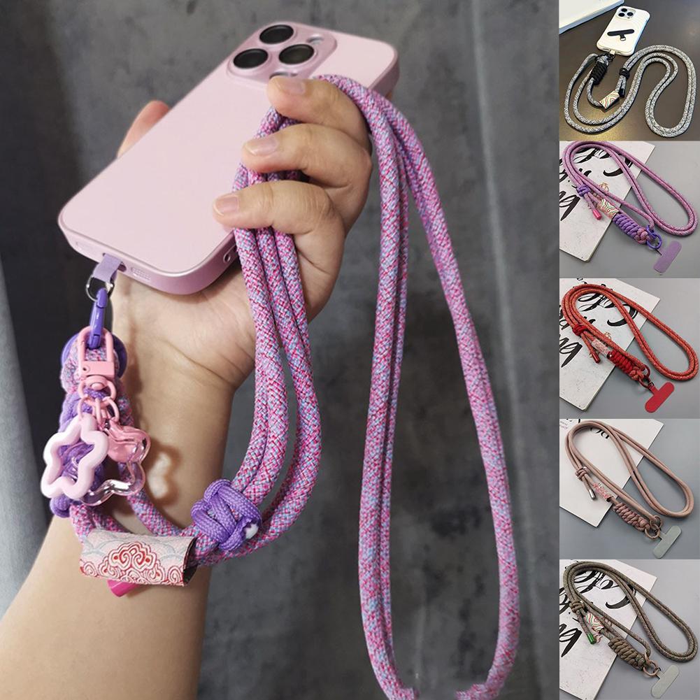 Mobile Phone Lanyard Adjustable Long Crossbody Lanyard Neck Cell Loss Band Phone Rope Anti Shou T0Z1