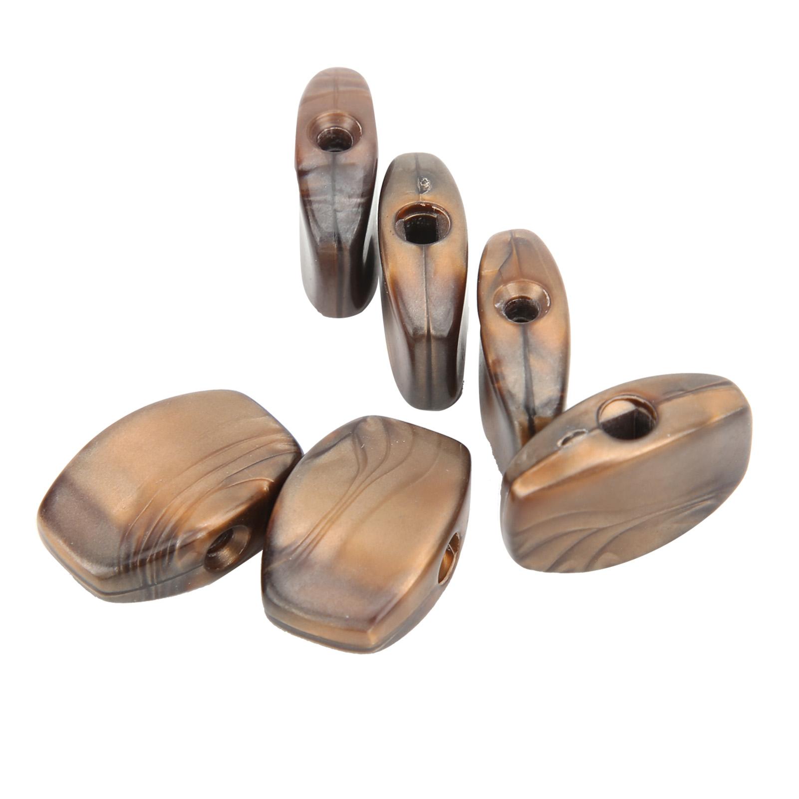 

6PCS Tuning Buttons Plastic Brown for Classical Folk Electric Guitar String Handlewith Silver Screws