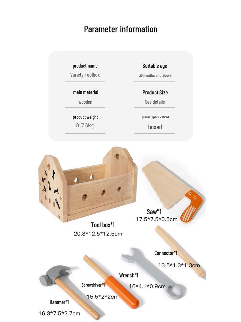 Toddler Educational Toolbox: Portable Workbench Toy for Early Learning and Repair Simulation.